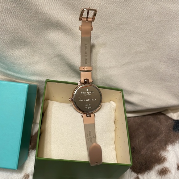 KATE SPADE KSW1407 Holland Heart Vachetta Leather Rose Gold Watch - Picture 3 of 3